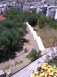 Muren som de arbetat med under vistelsen här